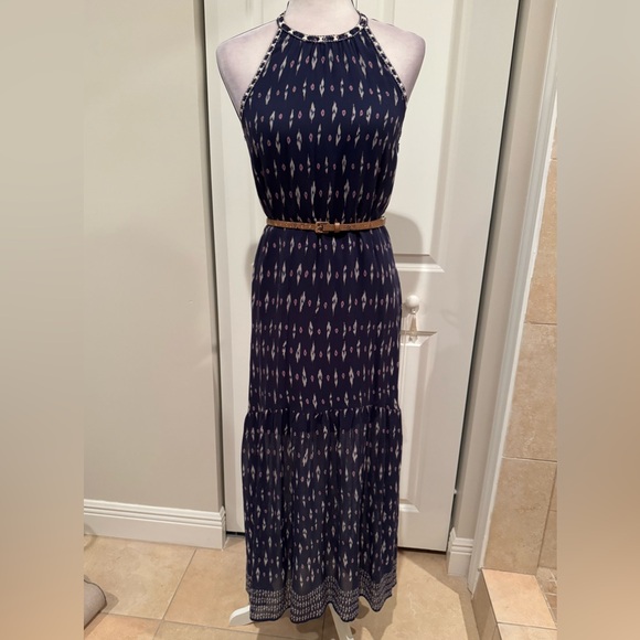 Joie Maryanna Tiered Silk Navy Maxi Dress - Picture 5 of 10